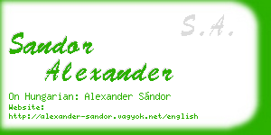 sandor alexander business card