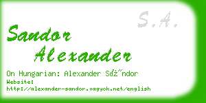 sandor alexander business card